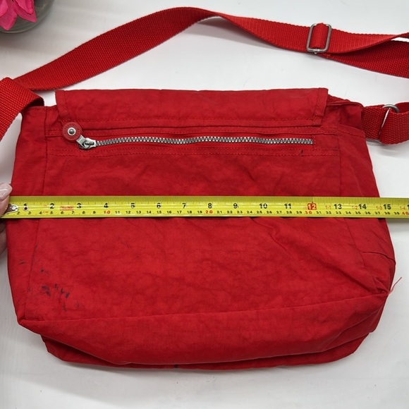 Kipling Red Nylon Lightweight Small Messenger Bag Purse MCB7579S - Picture 10 of 14